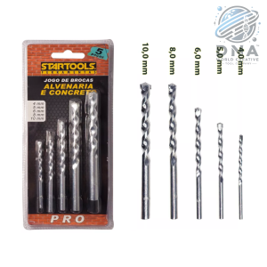 BROCAS P/ CONCRETO C/ 5 PCS 4,5,6,8,10MM STARTOOLS AR0122