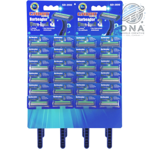 BARBEADOR ULTRA INOX 3 - 3 LÂMINAS CABO EMBORRACHADO CARTELA C/ 24 PCS - GADAN